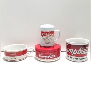 Campbell's Red and White Soup Mug  Thermos & Shaker Set